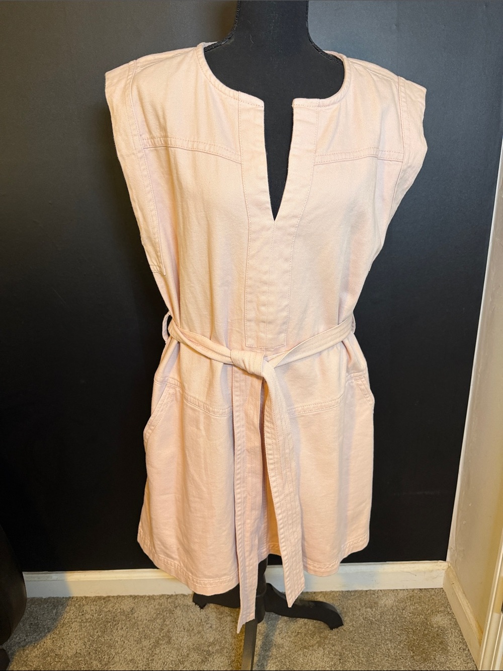 Banana Republic Light Pink Belted Sleeveless Dress NEW Size Large